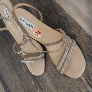 Steve Madden Strappy Heels - very sparkly  - new, with imperfections